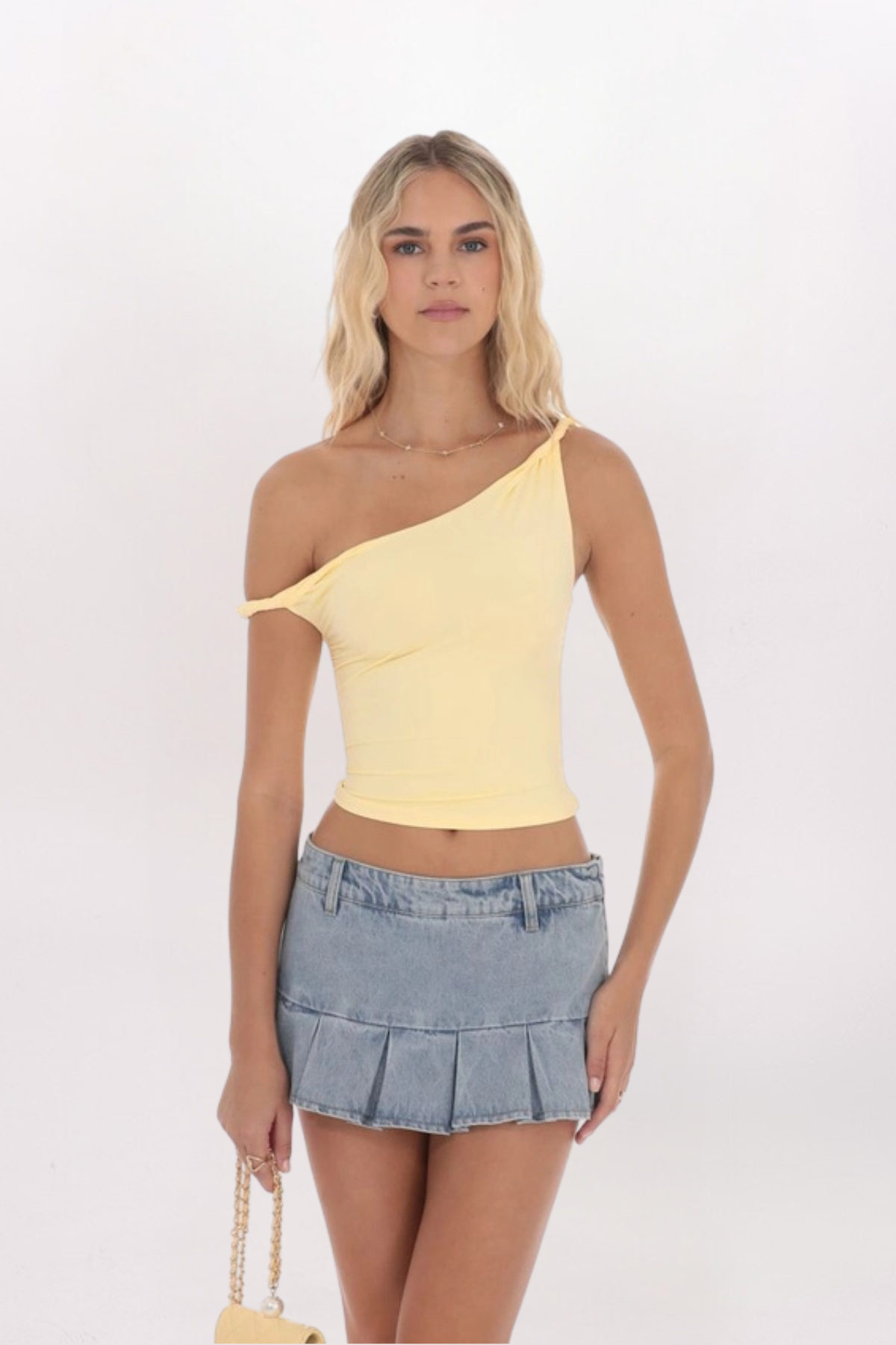 ★TOUT Y EST★ Girlhood Basic Shoulder OBSBSD78_003 TWISTED OFF SHOULDER TOP – Girlhero