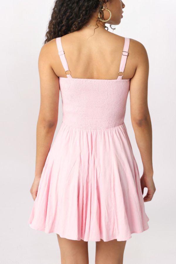 LACE TRIM HOOK & EYE MINI DRESS
