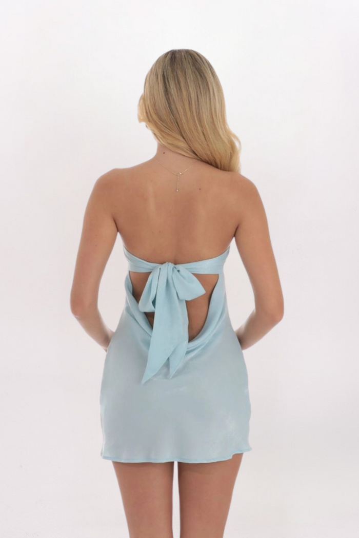 STRAPLESS TIE BACK DRESS