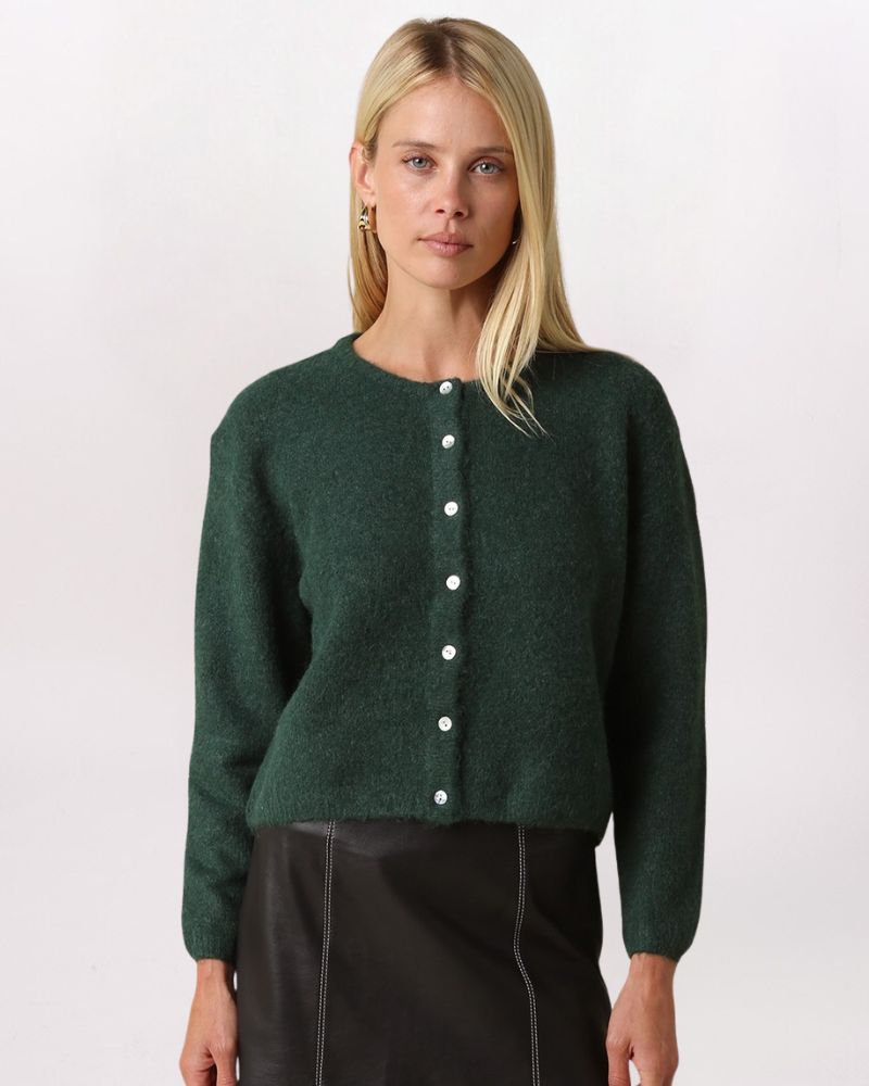 SOFT KNIT CARDIGAN, DK GREEN