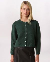 SOFT KNIT CARDIGAN, DK GREEN