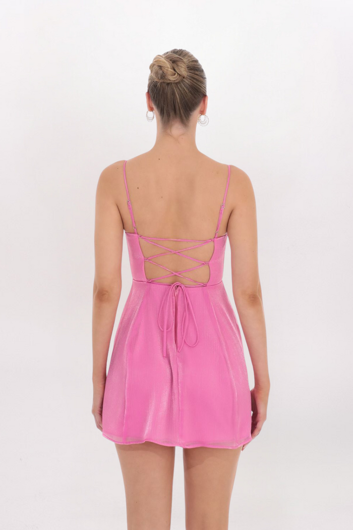 CORSET TOP LACED BACK DRESS