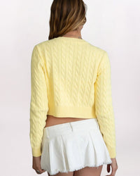 CABLE CARDIGAN, YELLOW