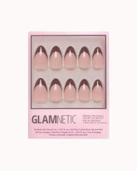 CHOCOLATE FRENCH TIP PRESS-ON NAILS