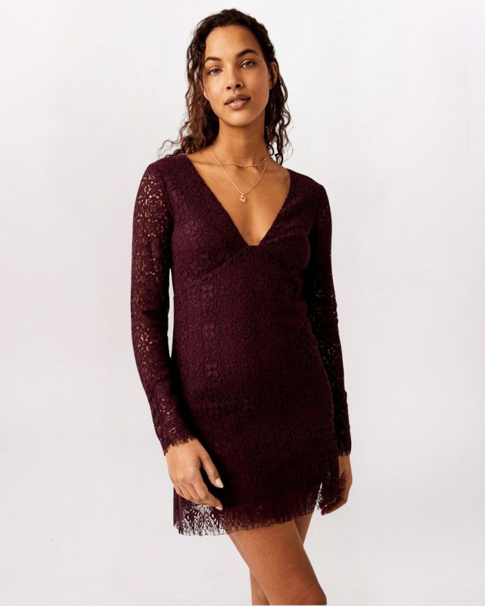 LS HONEY OPEN BACK LACE DRESS, POTENT PURPLE