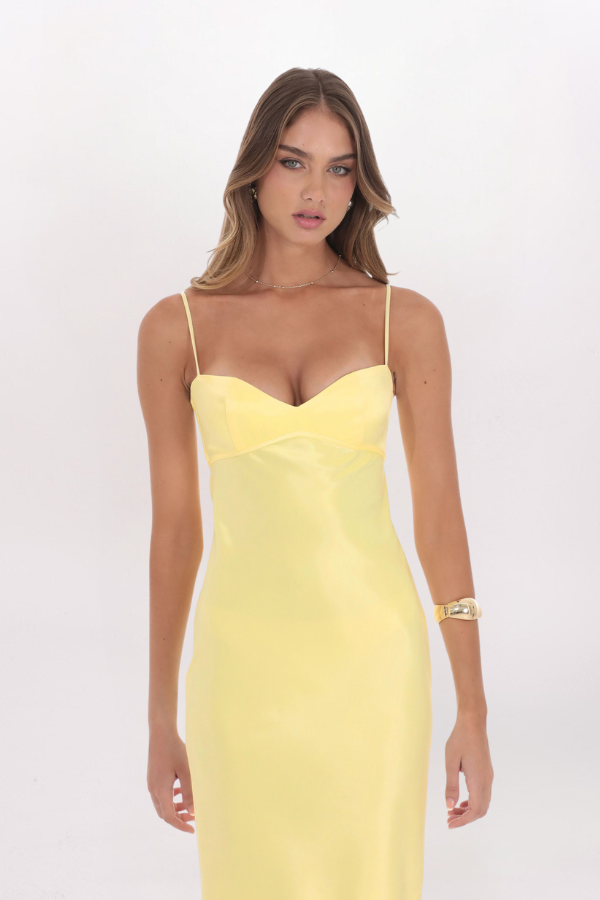 SATIN TIE BACK MAXI DRESS