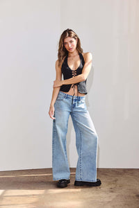 LOW RISE WIDE STRAIGHT DENIM