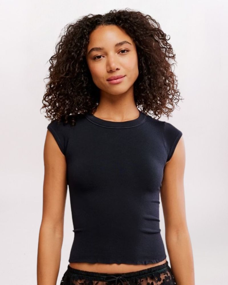 SO SOFT SEAMLESS BABY TEE, BLACK