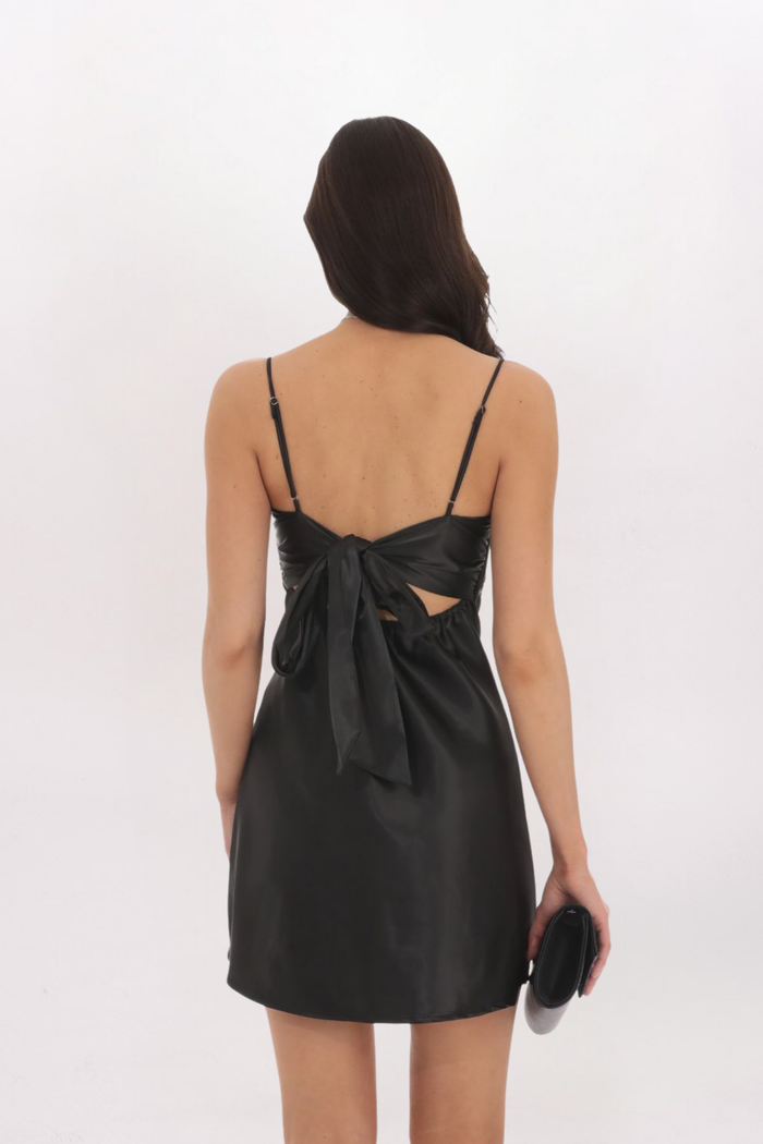 SWEETHEART NECK TIE BACK DRESS