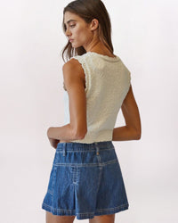 SCALLOP EDGE KNIT VEST, OFF WHITE