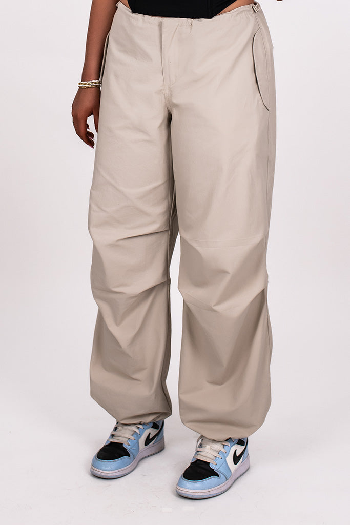 DRAWSTRING CORD PARACHUTE PANT