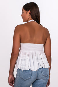 FREE PEOPLE ADELLA HALTER CAMI, WHITE