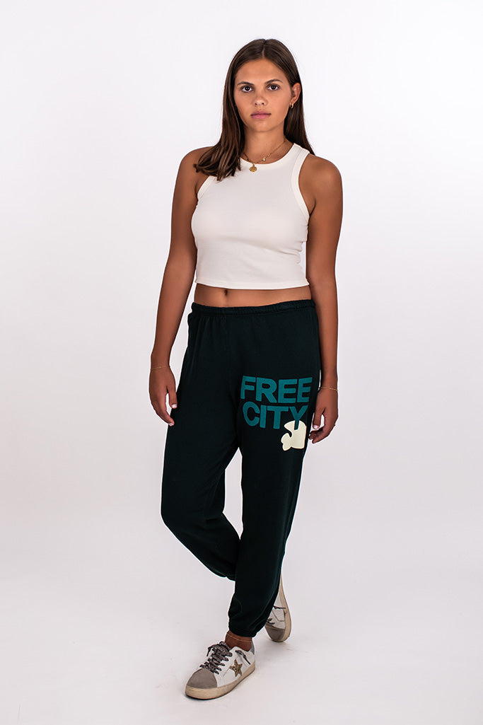 FREECITY LARGE LOGO SWEATPANT, GREENSHROOMS