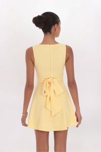 SQUARE NECK BOW BACK DRESS