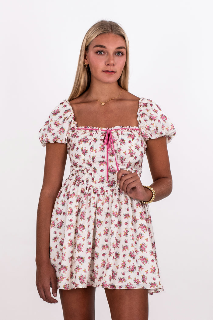 FLORAL ETIENNE MINI DRESS