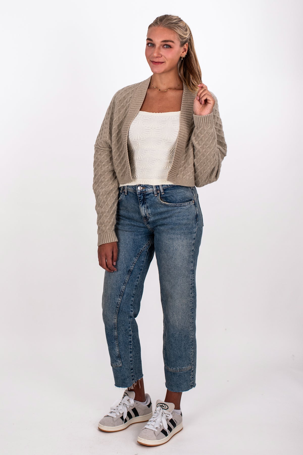 MARLOWE TEXTURED CROP CARDIGAN