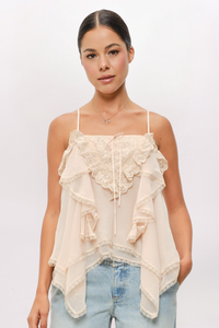 LACE FLOUNCE TOP