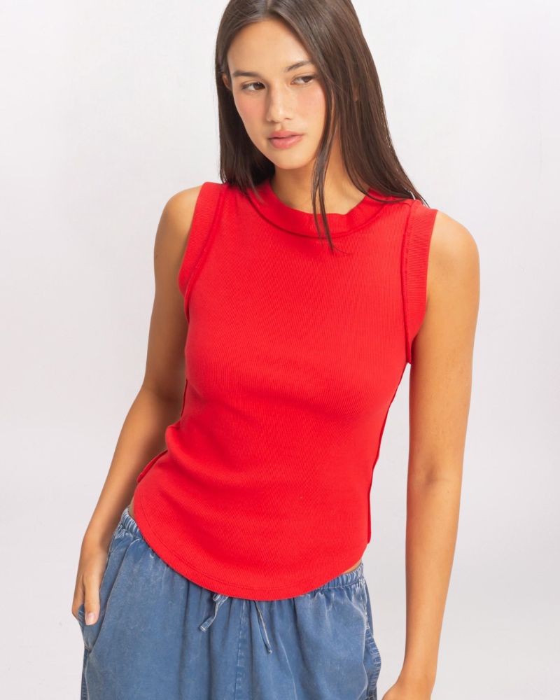SEAM DETAIL RIB TANK, RED