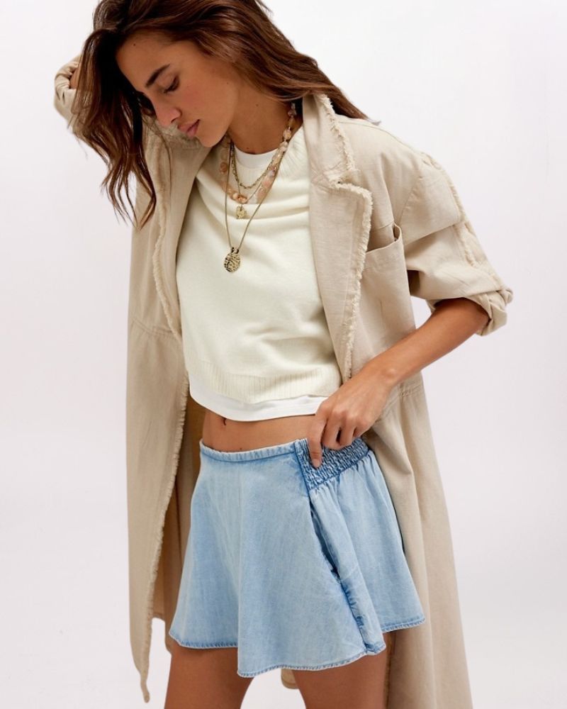 PARADISE FOUND DENIM SKORT, CAPRI BLUE