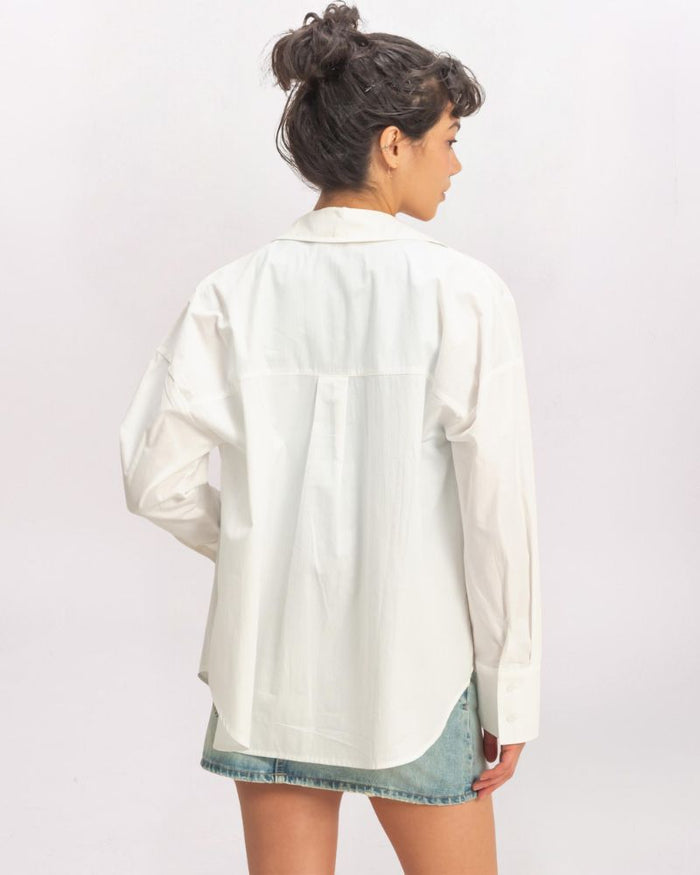 POPLIN BUTTONDOWN, WHITE