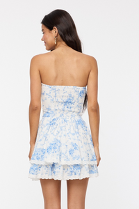 STRAPLESS FLORAL DRESS