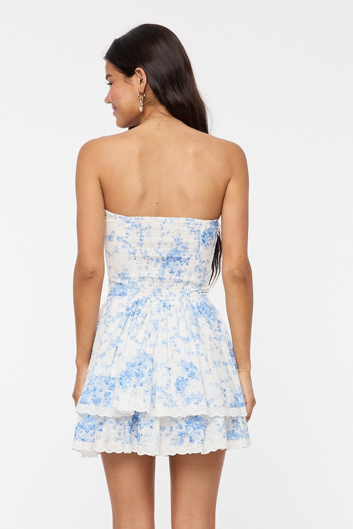 STRAPLESS FLORAL DRESS