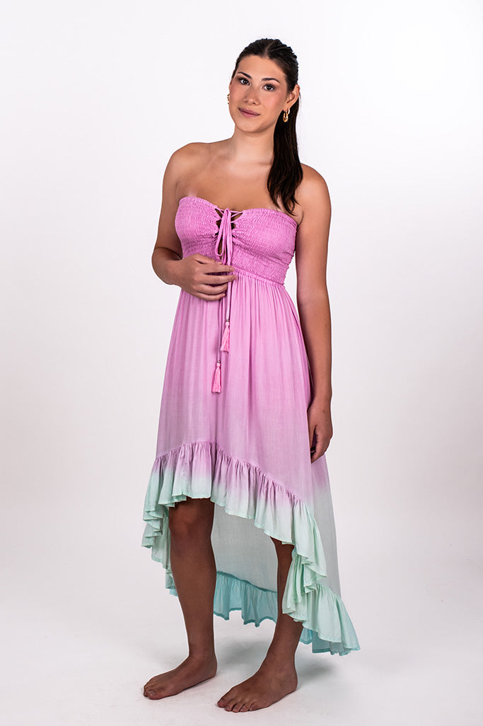 AILA DIP DYE HI-LOW MAXI DRESS