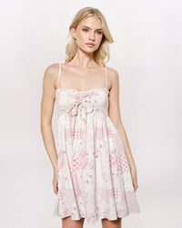 SMOCK TOP PATCHWORK DRESS