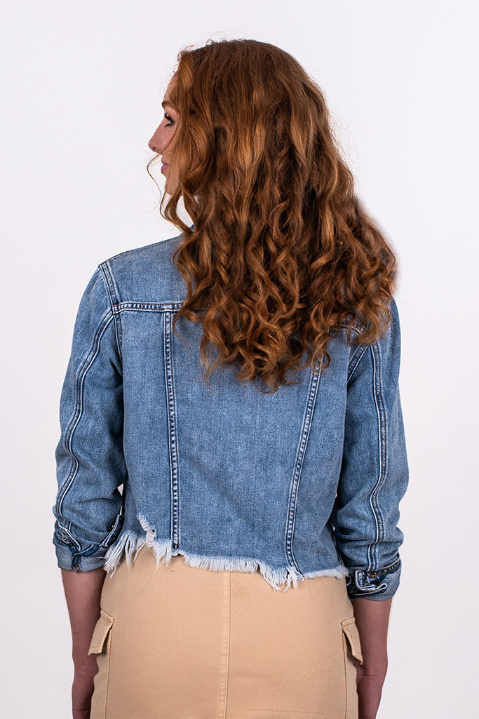 RAW HEM DENIM JACKET