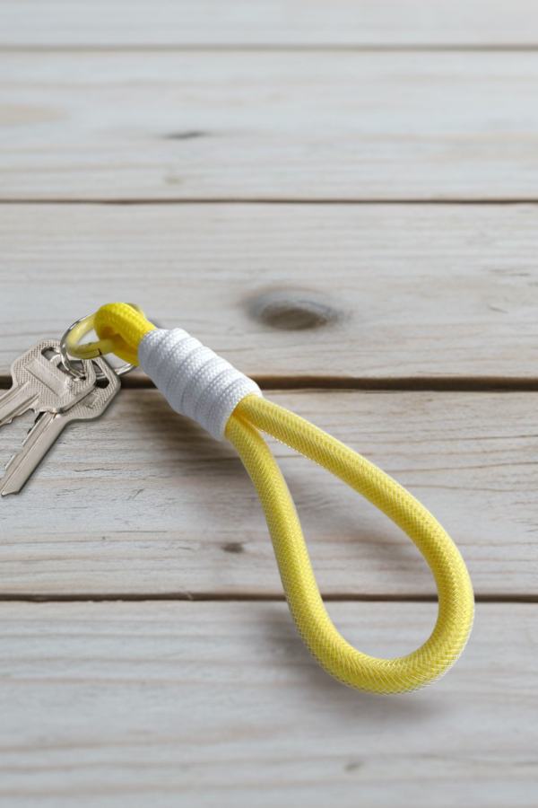 Loop Closure Keychain ROPE LOOP KEYCHAIN - YELLOW/WHITE – Girlhero