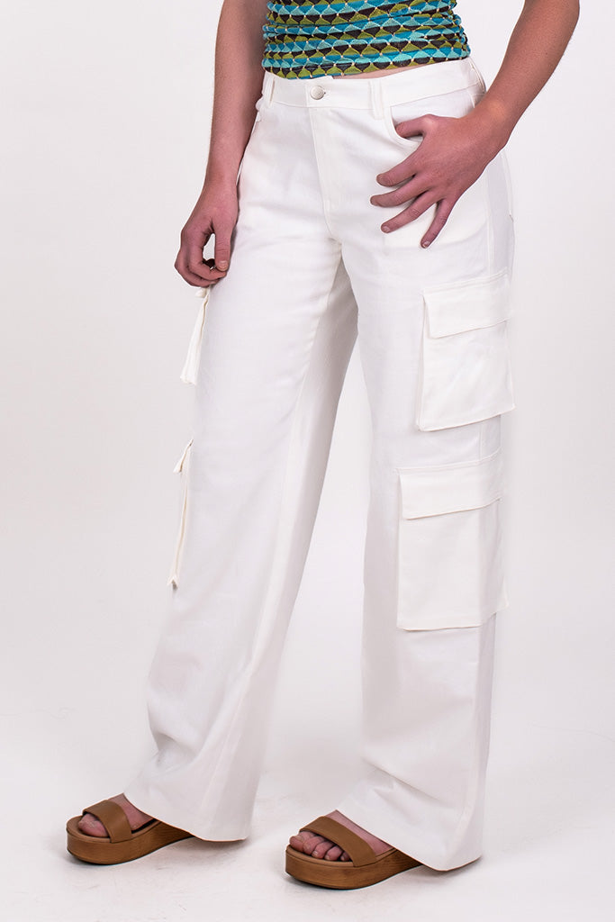 TWILL CARGO PANT, OFF WHITE