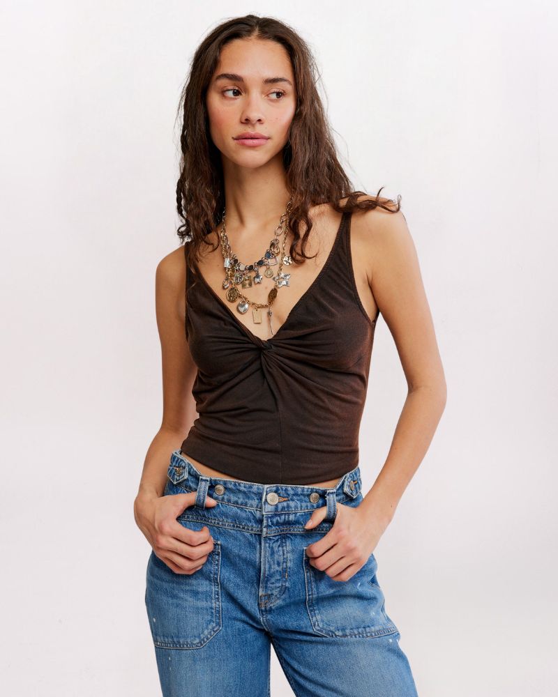 WE'RE GOING OUT CAMI, BLACK