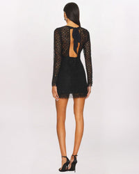 LS HONEY OPEN BACK LACE DRESS, BLACK