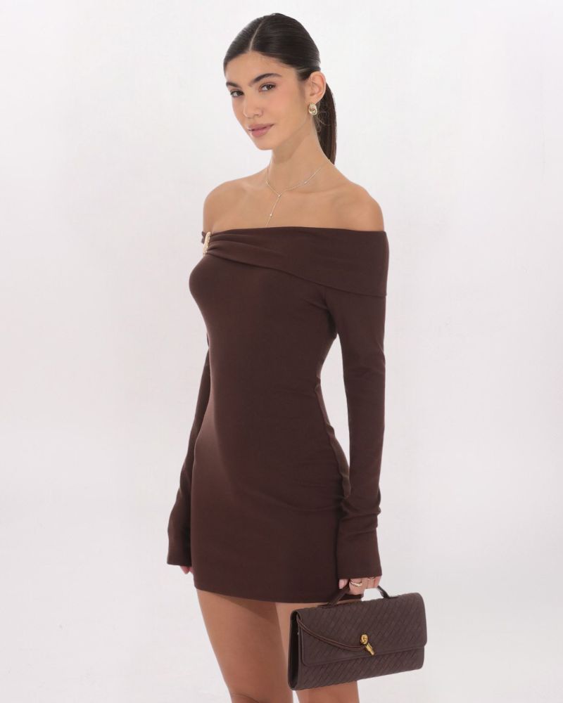 OFF SHOULDER HARDWARE DRESS