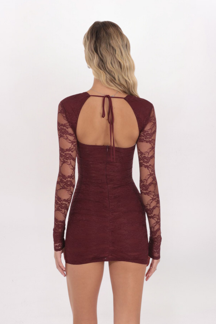 LACE BODYCON MINI DRESS