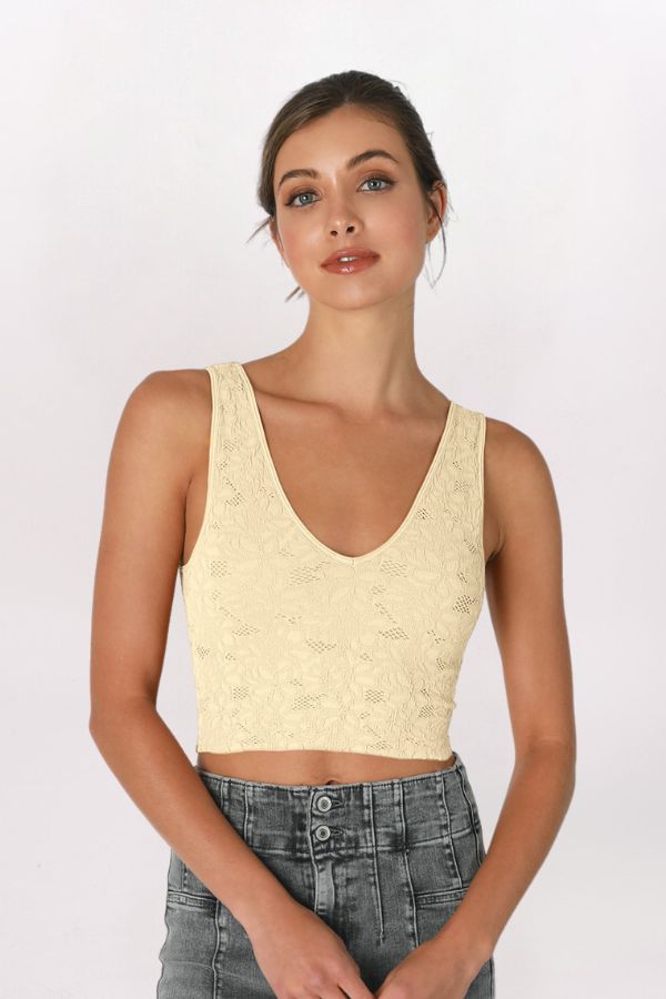 LACE V-NECK CROP