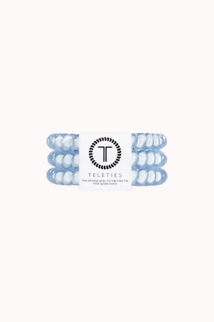 TELETIES - SMALL 3 PACK, WASHED DENIM