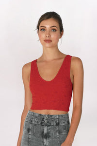 LACE V-NECK CROP