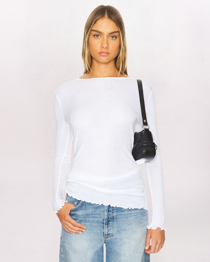 LS LONG NIGHTS LAYERING TOP, OPTIC WHITE