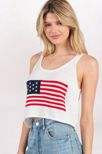AMERICAN FLAG KNIT TANK