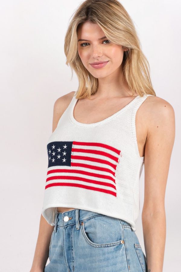 AMERICAN FLAG KNIT TANK