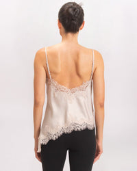 LACE DETAIL ASYMMETRIC TOP, CHAM BEIGE