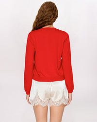 LACE TRIM SATIN SHORT, CREAM