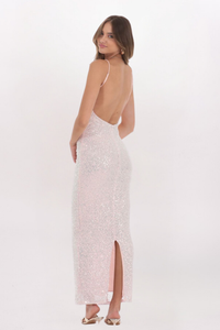 IRIDESCENT SEQUIN MAXI DRESS