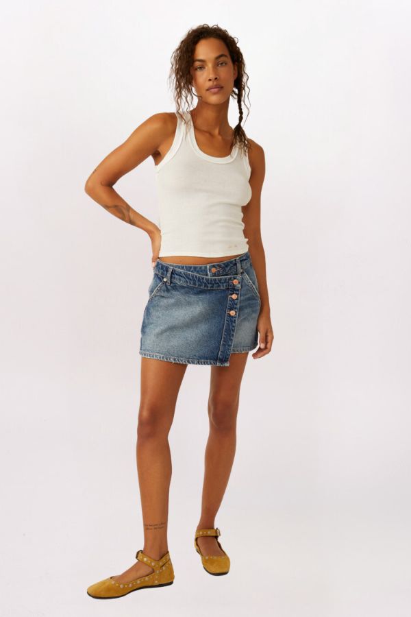 WYNNE WRAP DENIM SKIRT