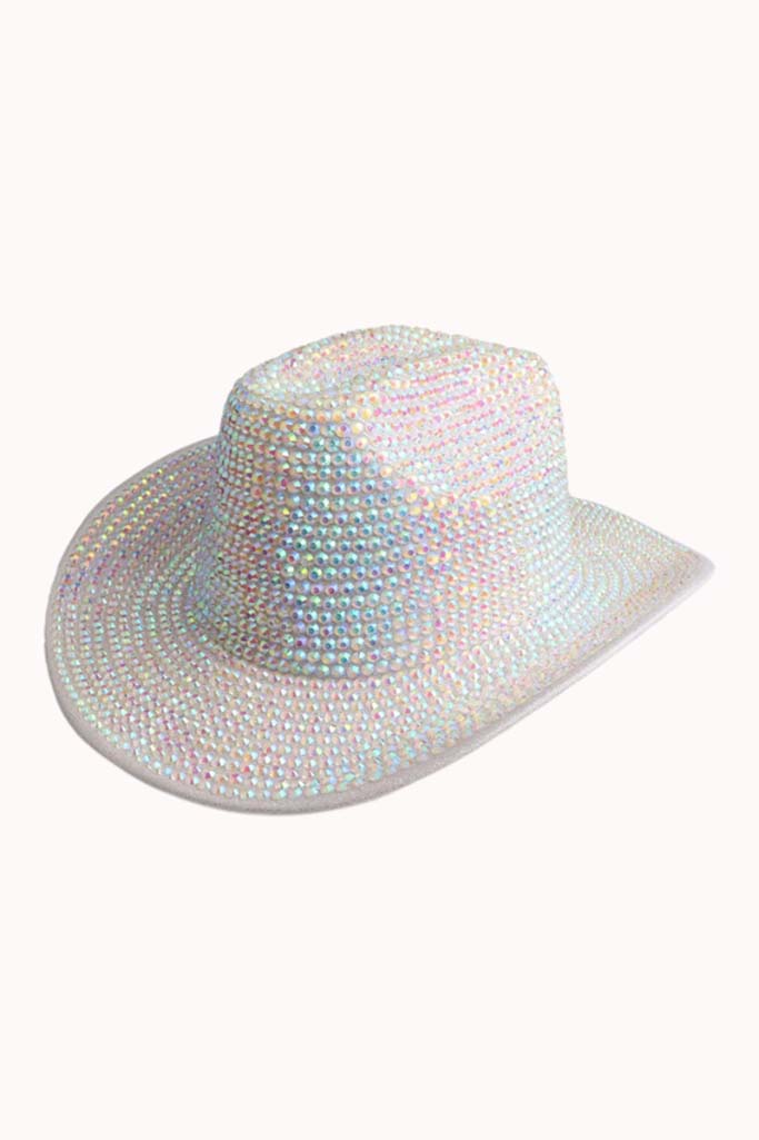 IRIDESCENT RHINESTONE COWBOY HAT