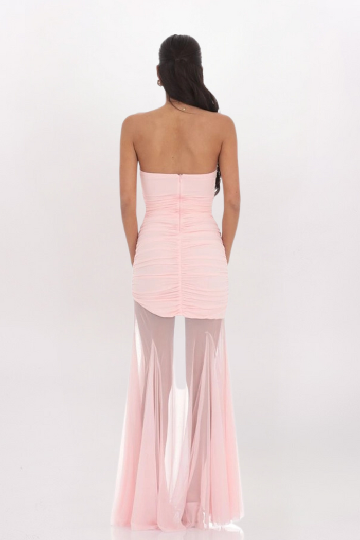 SHEER SKIRT MAXI DRESS