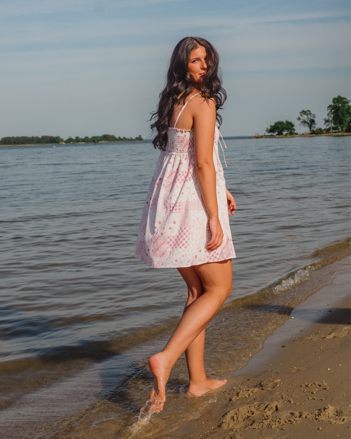 SMOCK TOP PATCHWORK DRESS