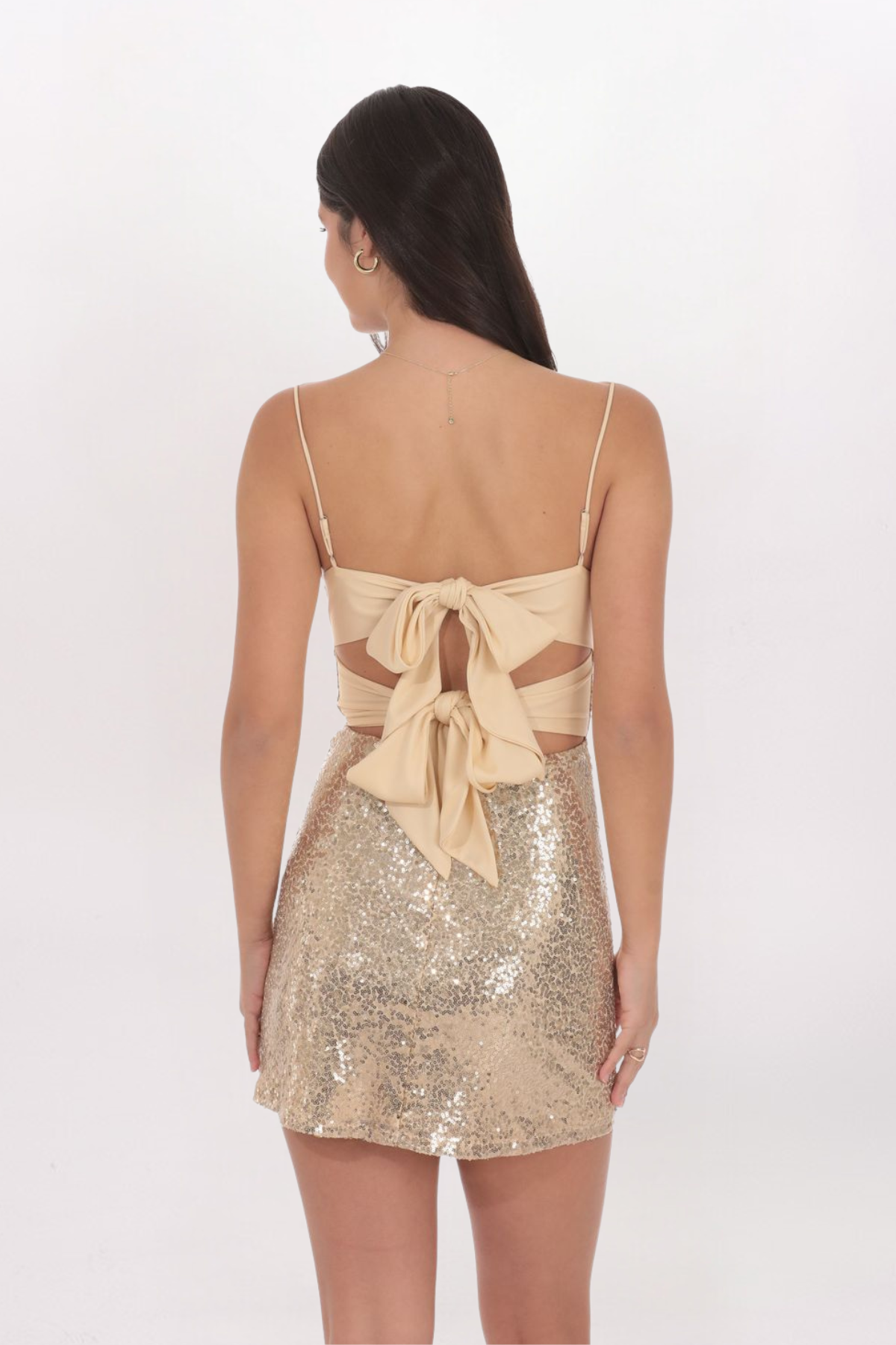 SEQUIN TWIST FRONT DRESS