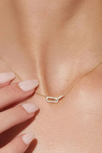 CZ INTERLOCKING OVAL NECKLACE